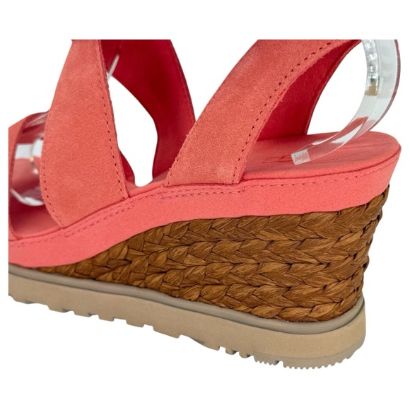 UGG Ileana Pink Suede Leather Womens Platform Sandals Size 10M - Picture 8 of 13